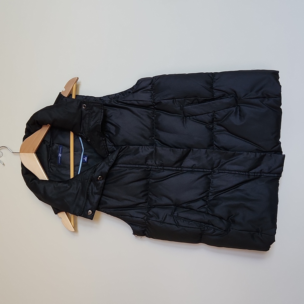 GAP Puffer Vest, Black, Size M, Zip & Button Up, Warm